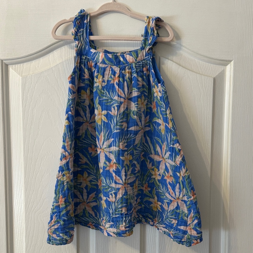 Angel Dear Blue and Green Patterned Dress